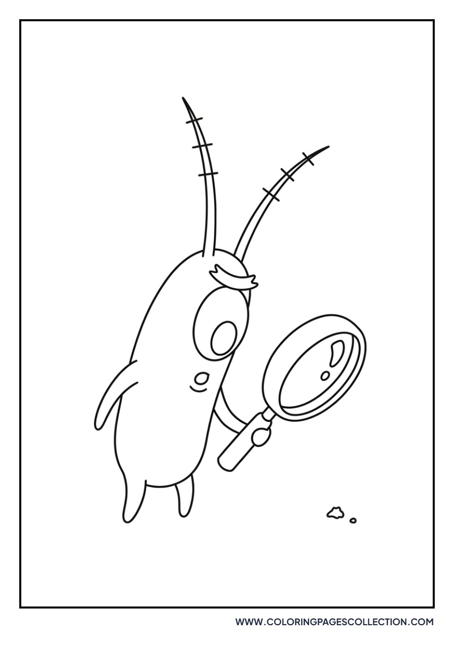 Plankton Holding a Magnifying Glass