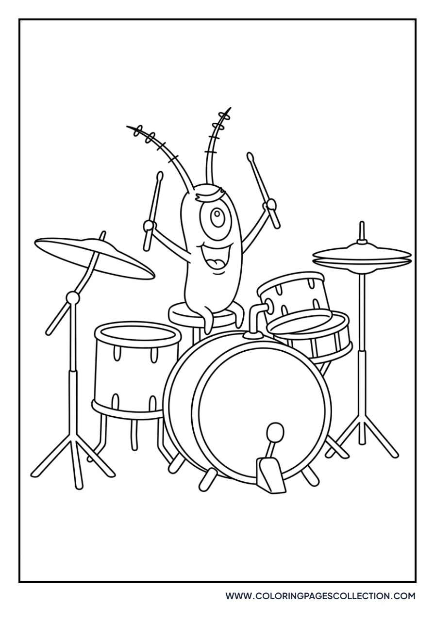 Plankton Playing the Drums
