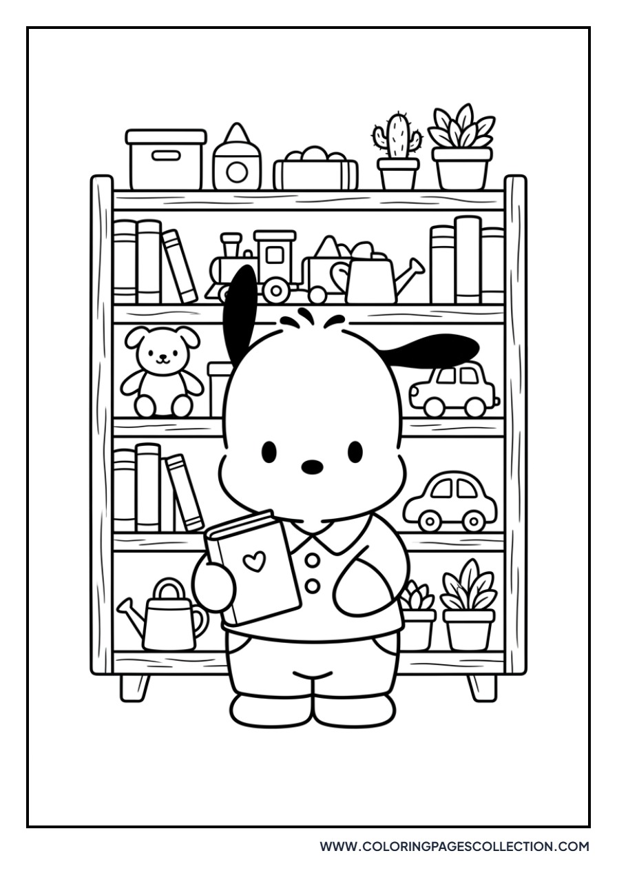 Pochacco at the Library