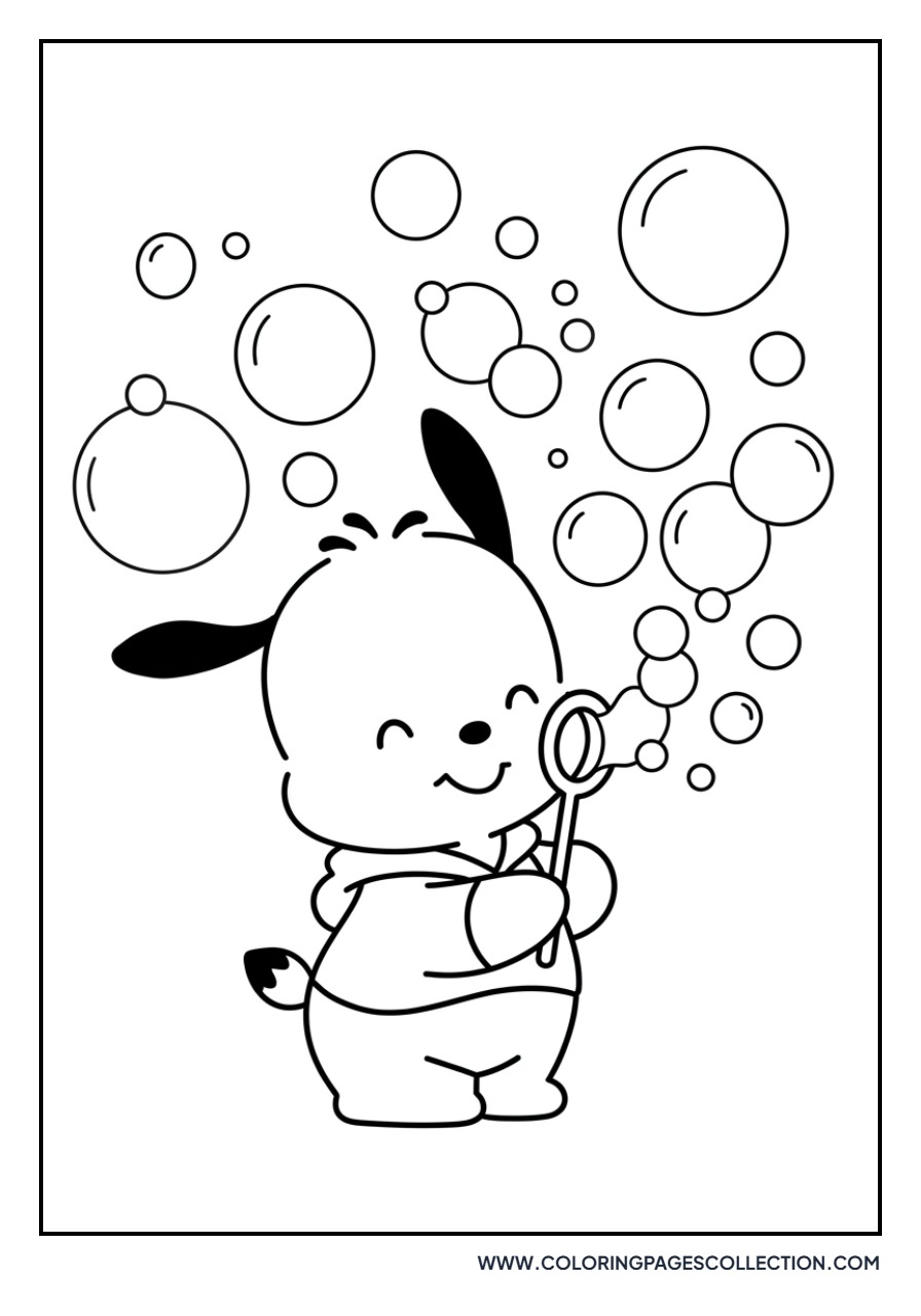 Pochacco Blowing Bubbles