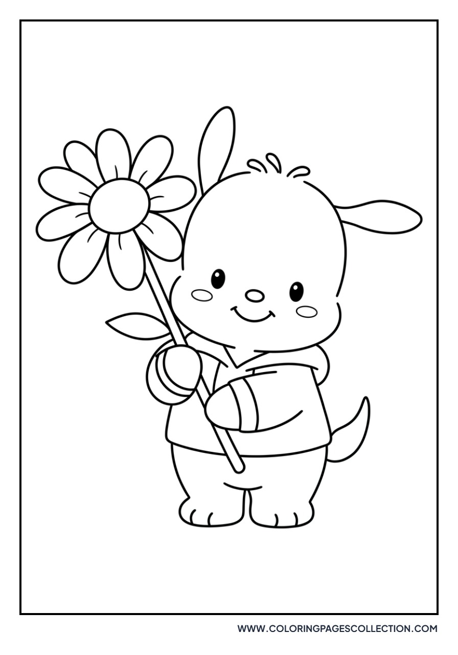 Pochacco Holding a Flower