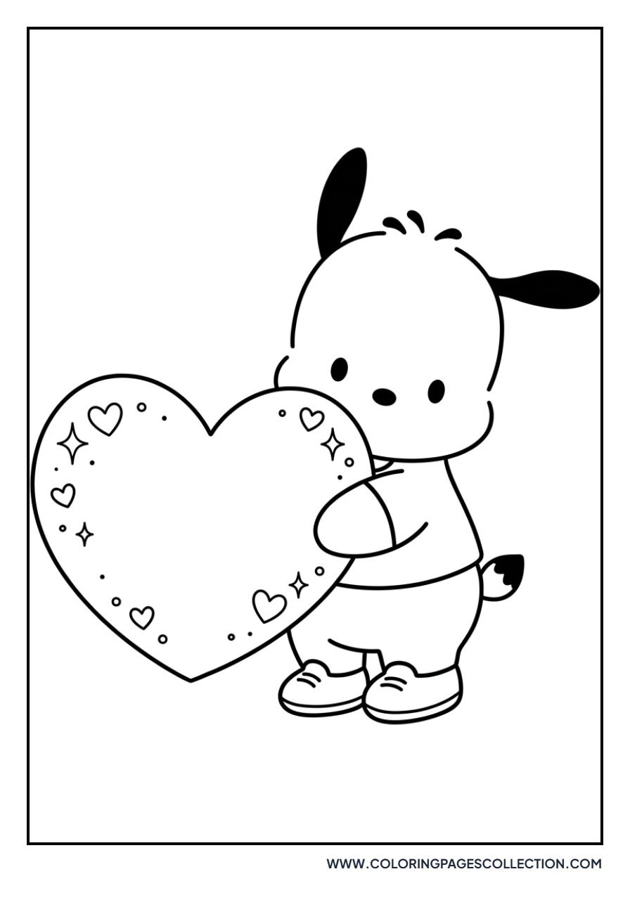 Pochacco Hugging a Heart