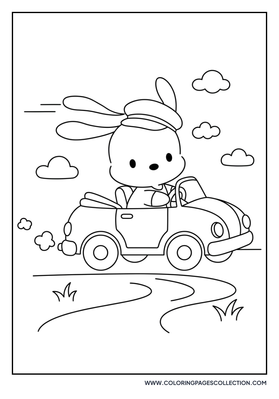 Pochacco in a Car