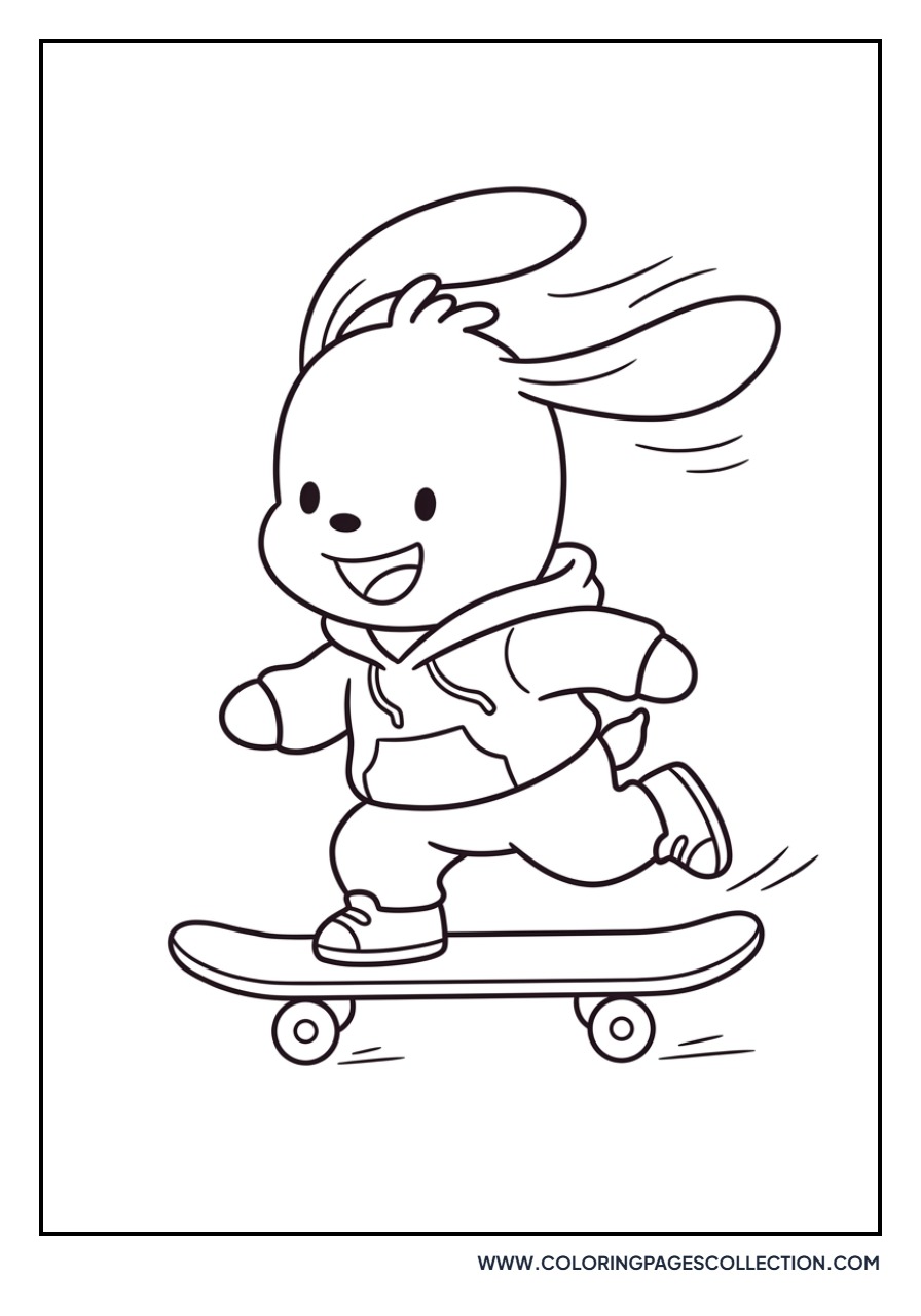 Pochacco on a Skateboard