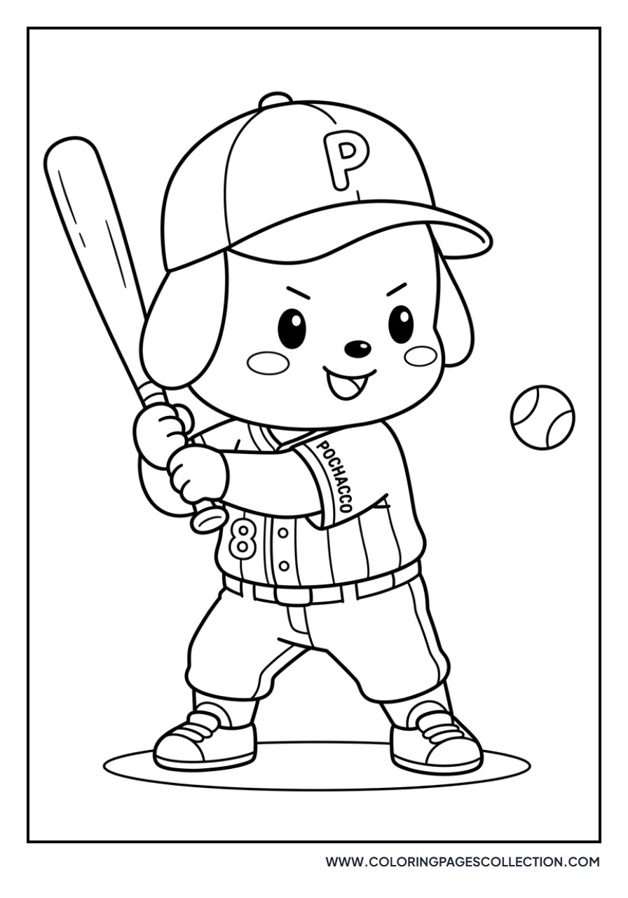 Pochacco Playing Baseball