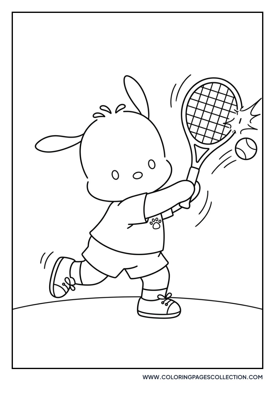 Pochacco Playing Tennis