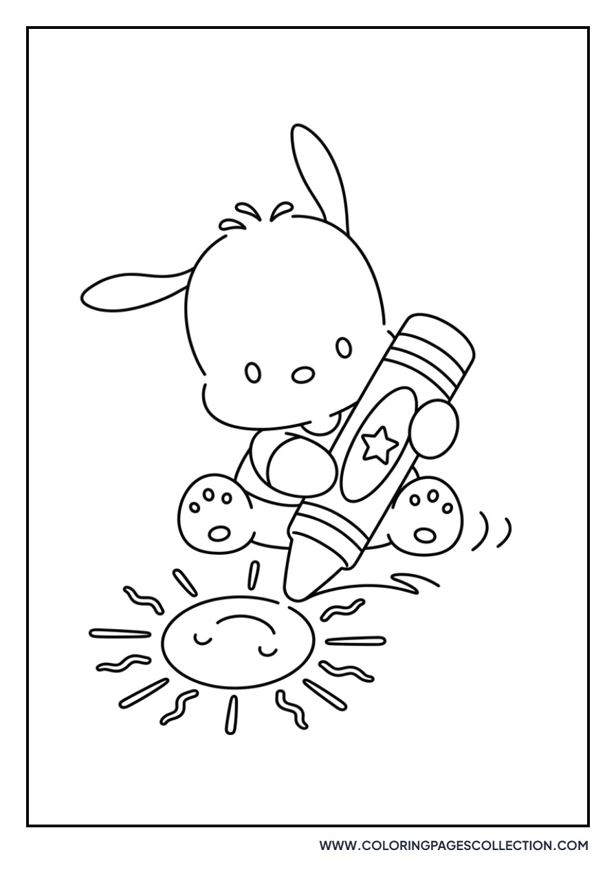 Pochacco with a Crayon