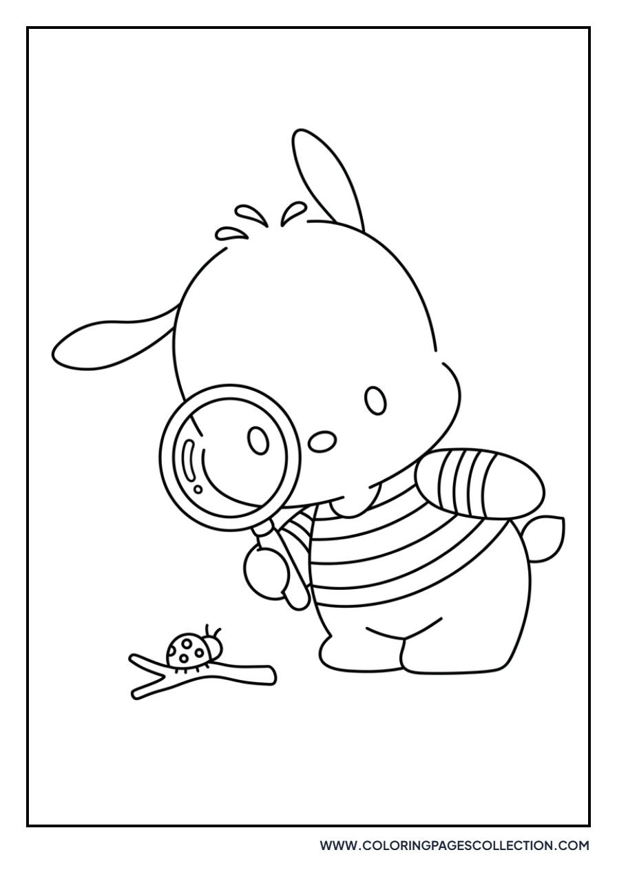 Pochacco with a Magnifying Glass