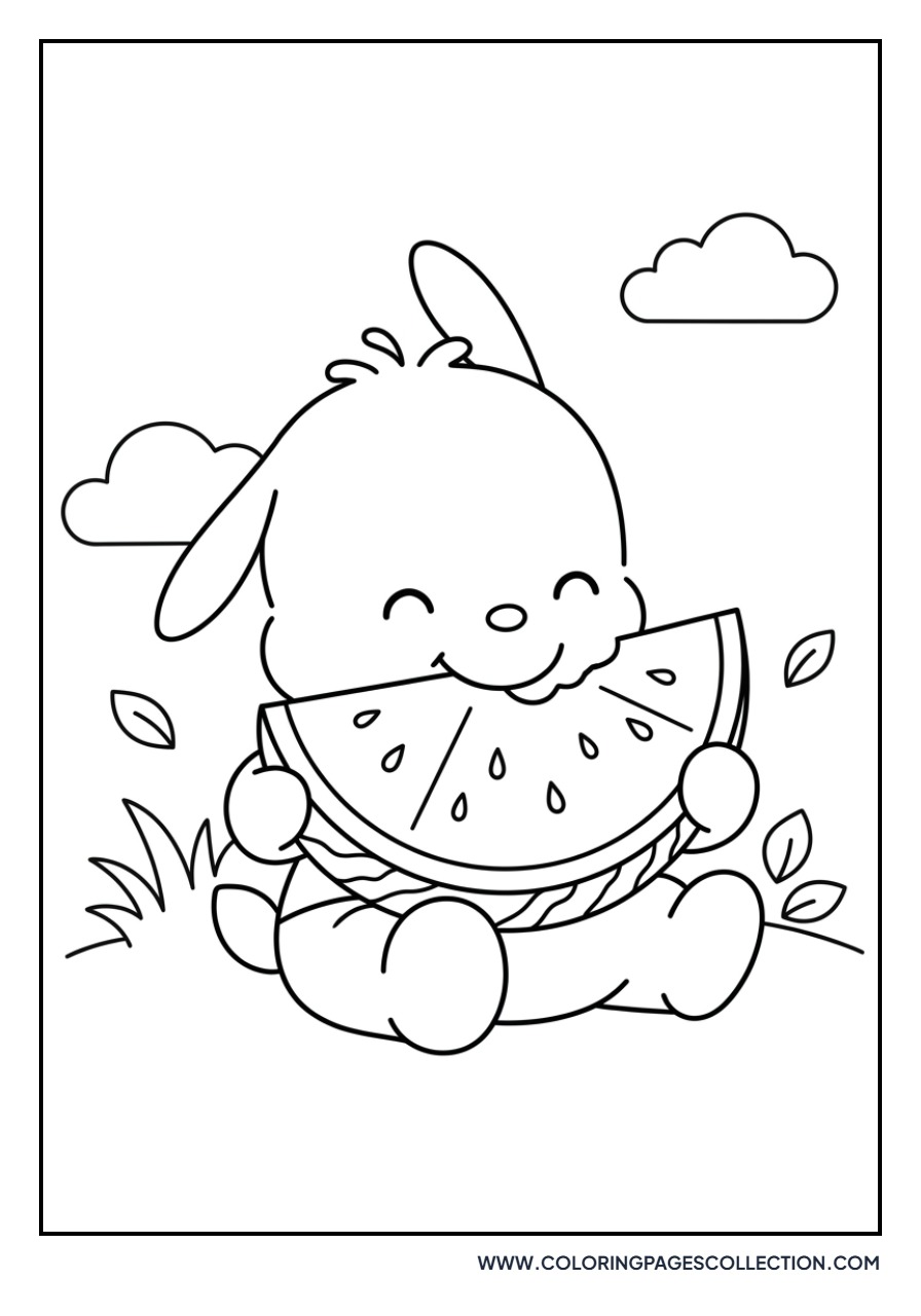 Pochacco with a Watermelon