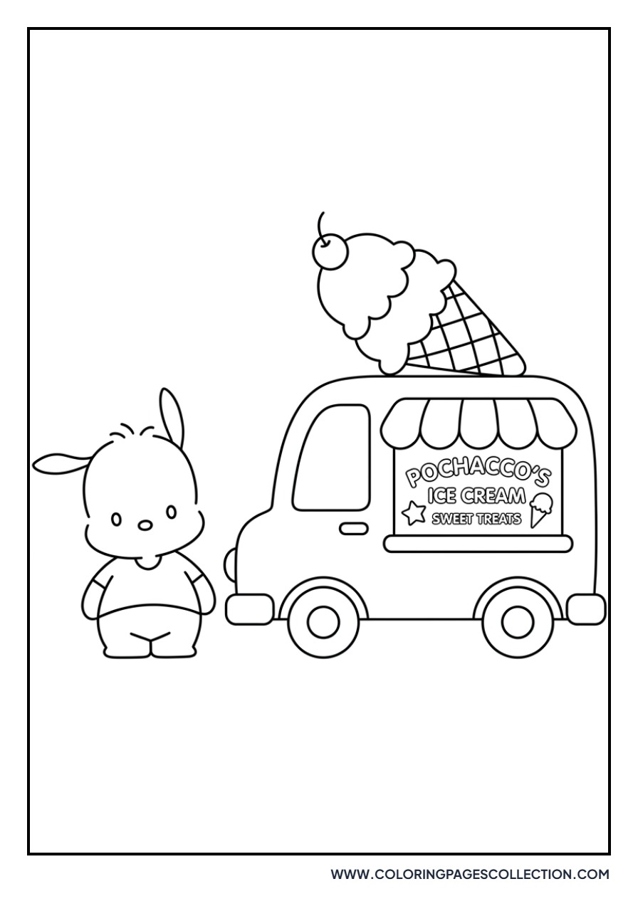 Pochacco with an Ice Cream Truck