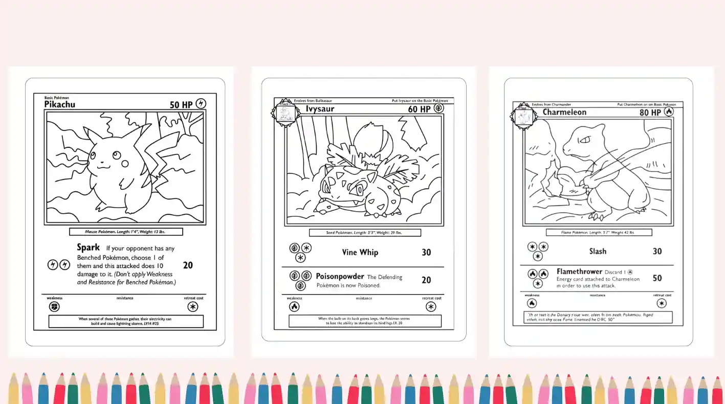 pokemon card coloring pages 