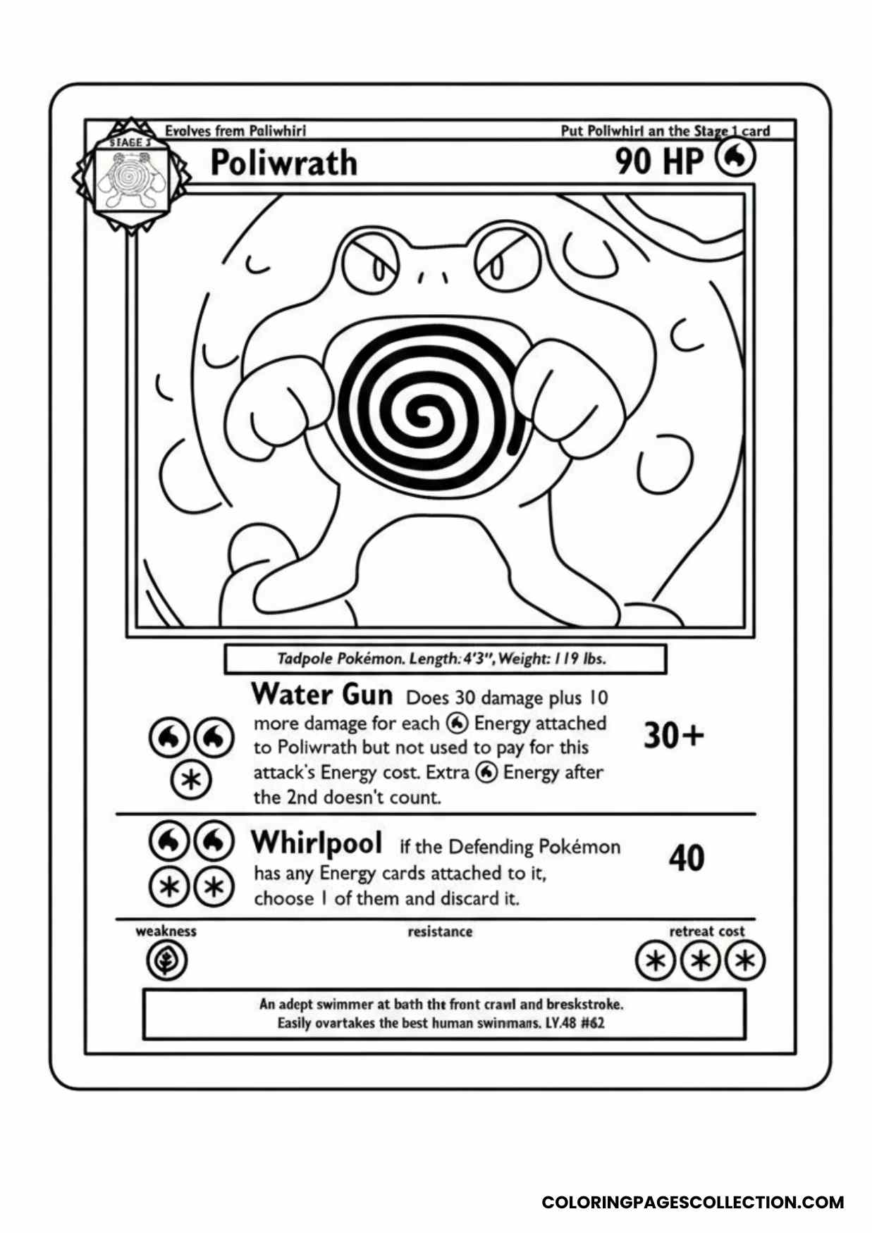 poliwrath pokemon card coloring page