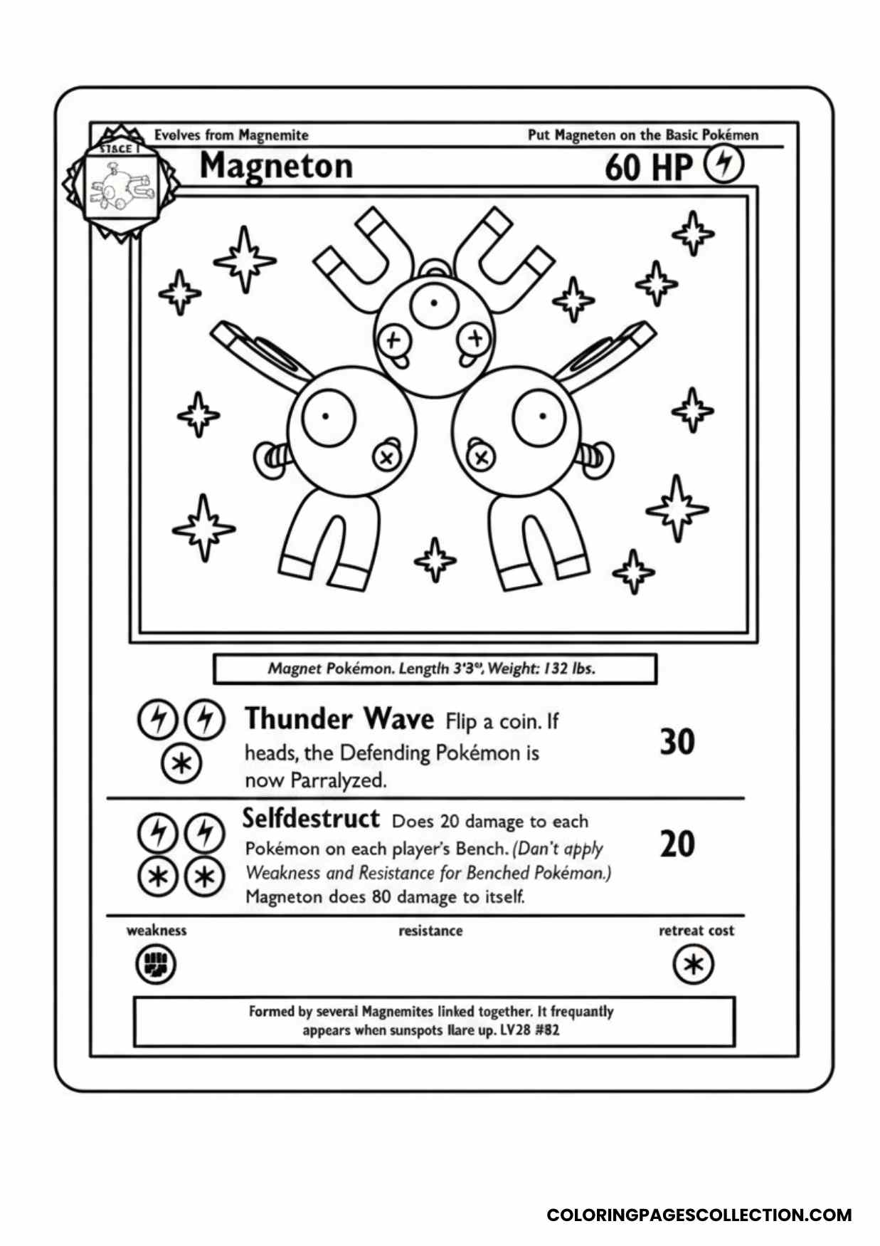 magneton pokemon card coloring page