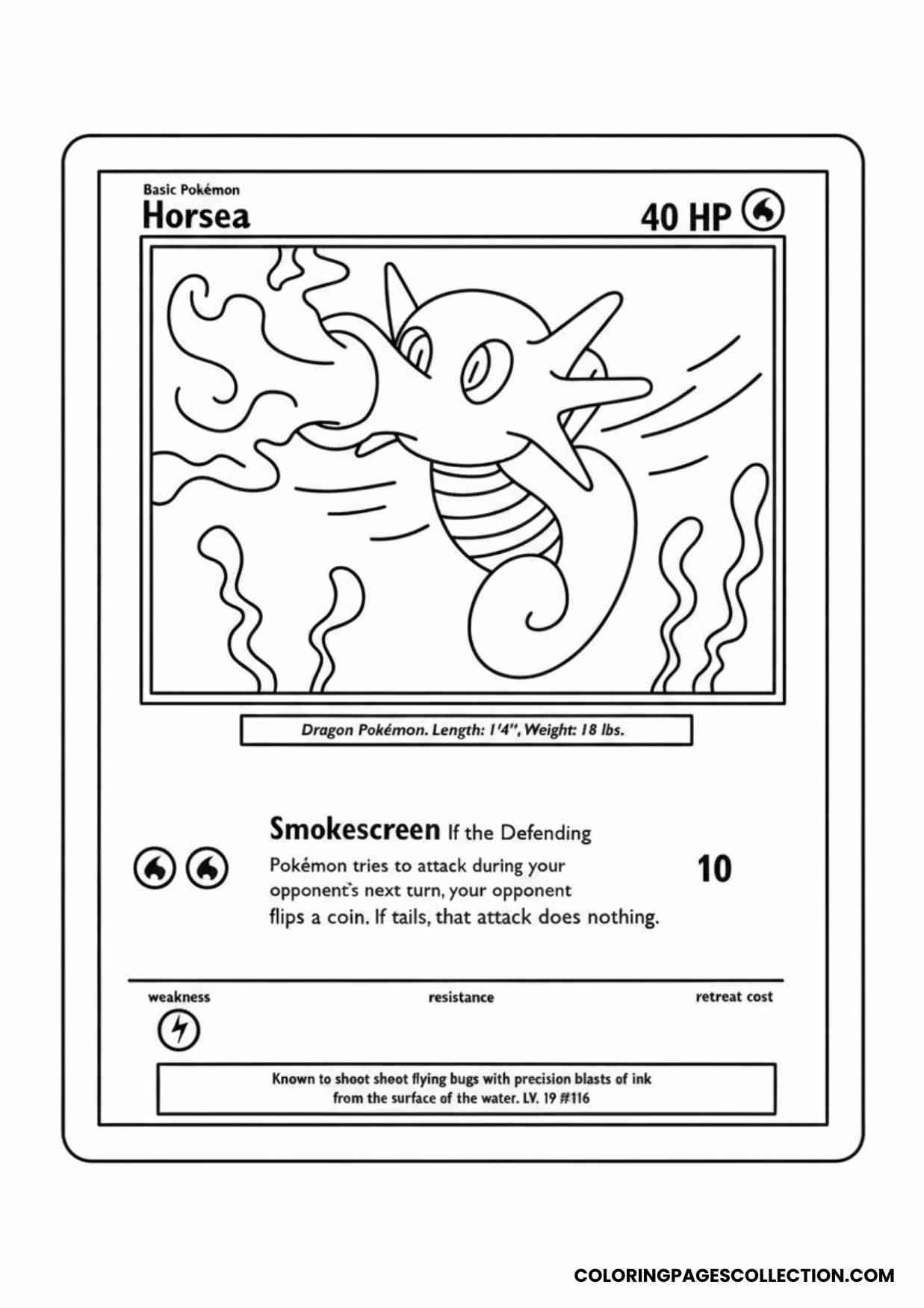 horsea pokemon card coloring page
