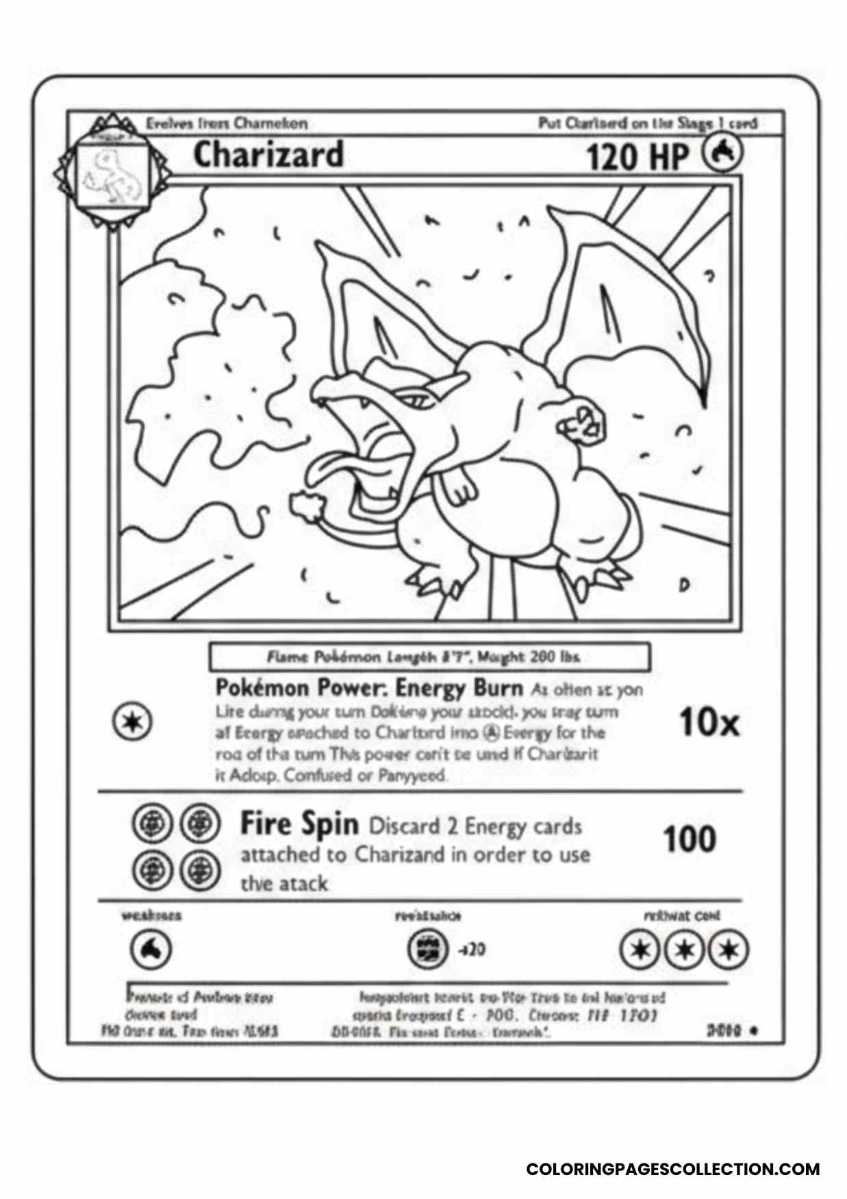 charizard pokemon card coloring page