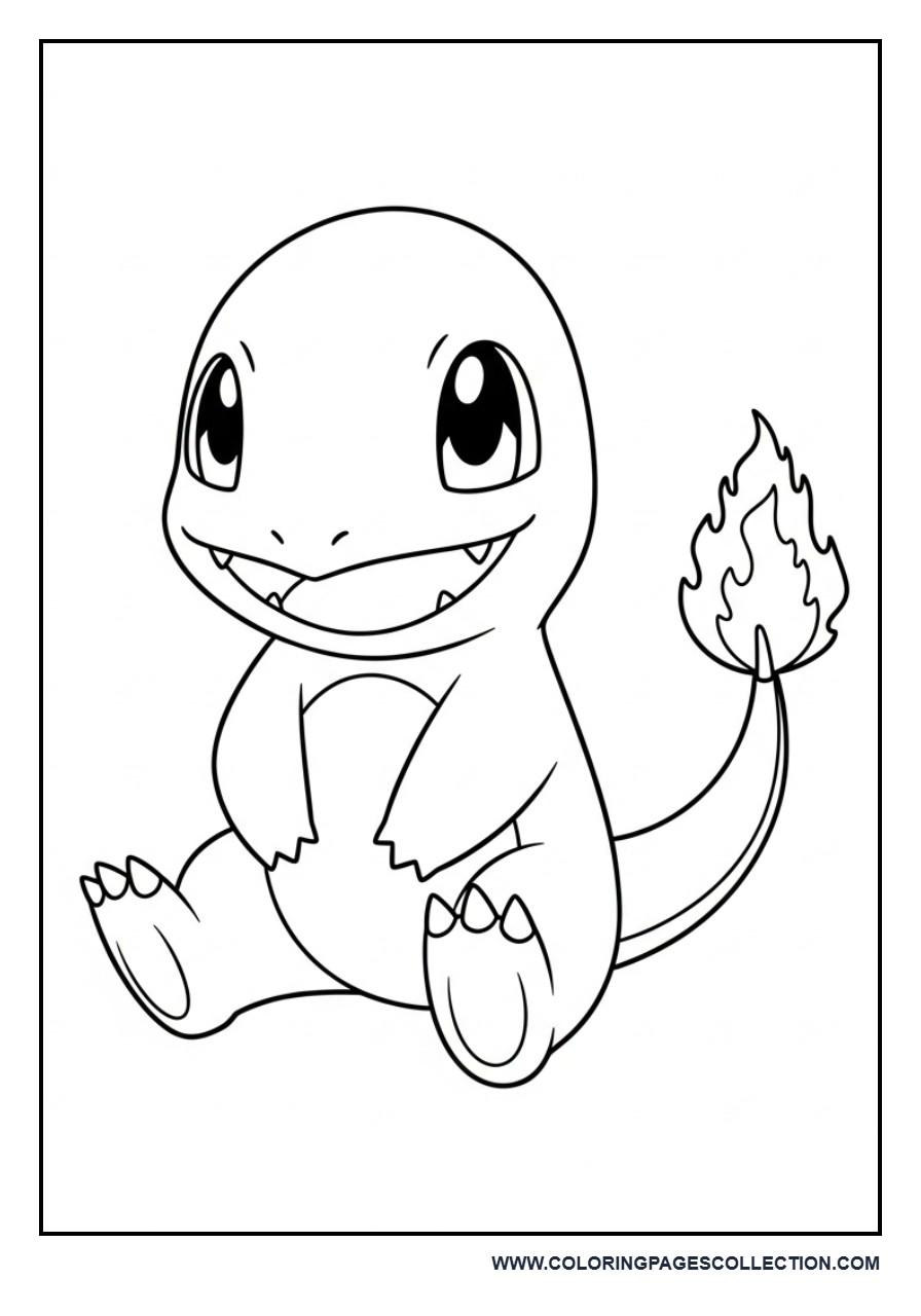 Baby Charmander Coloring Page