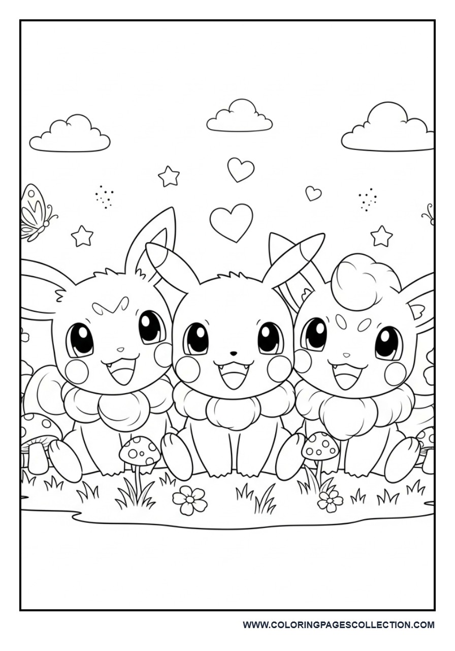 Cute Baby Pokémon Coloring Page