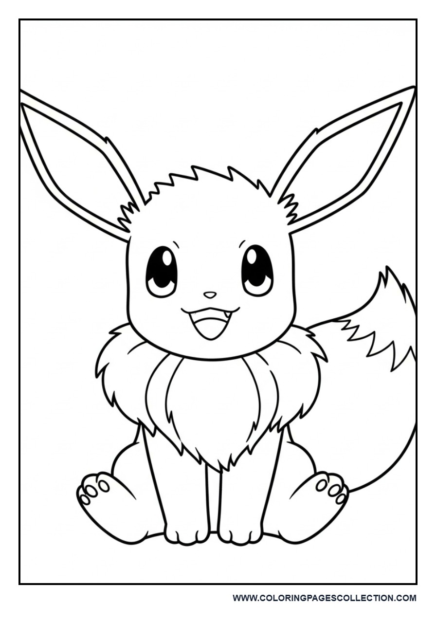Cute Eevee Coloring Page
