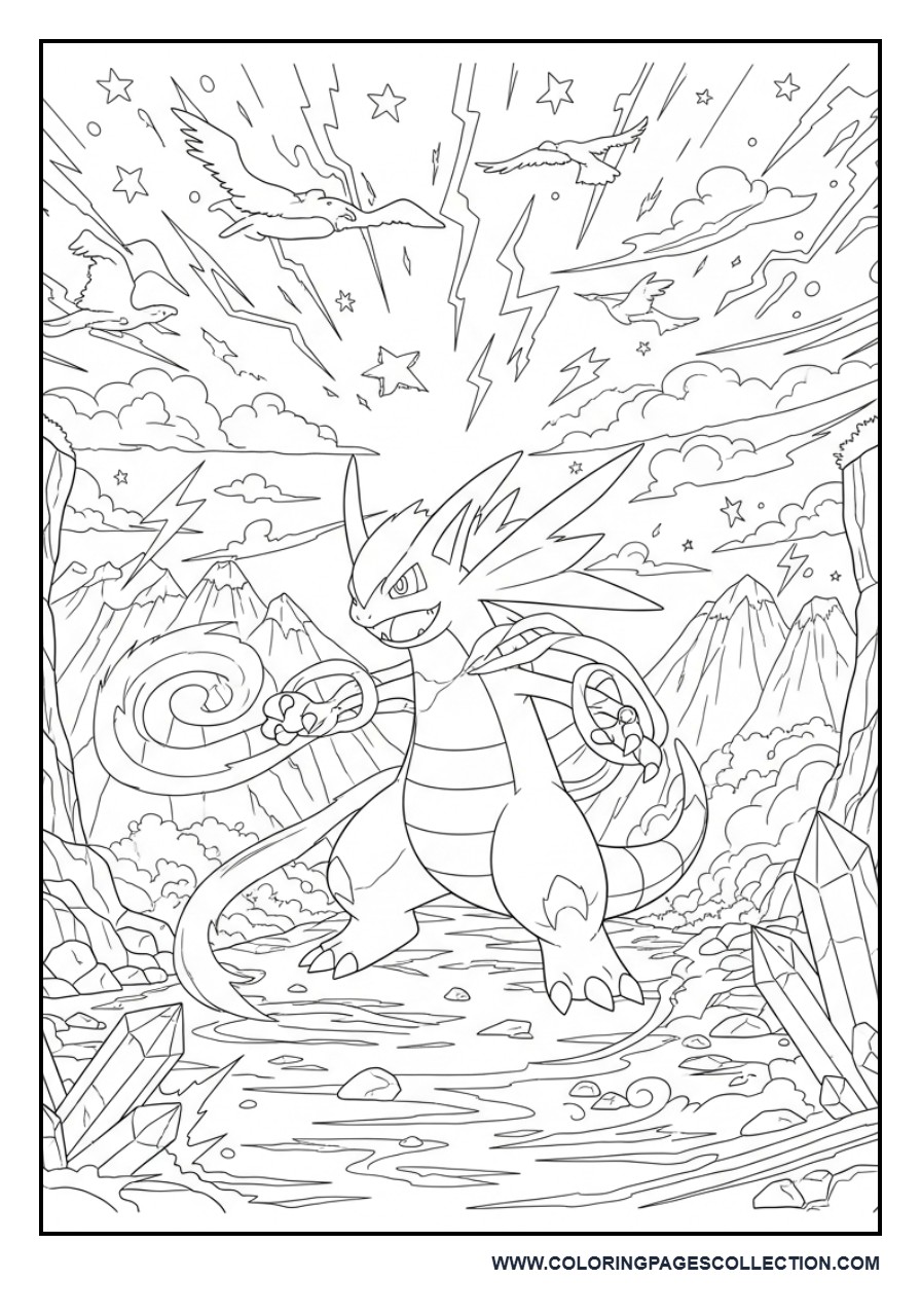 Mega Evolution Pokémon Coloring Page
