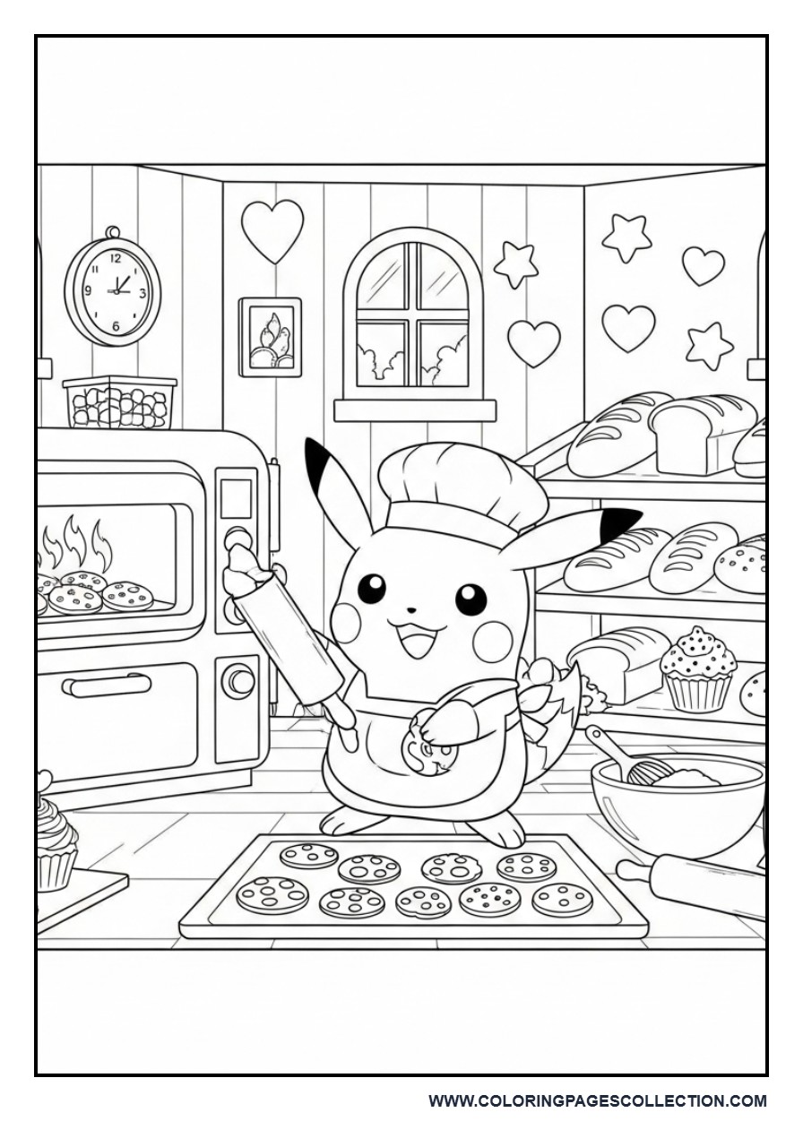 Pokémon Bakery Coloring Page