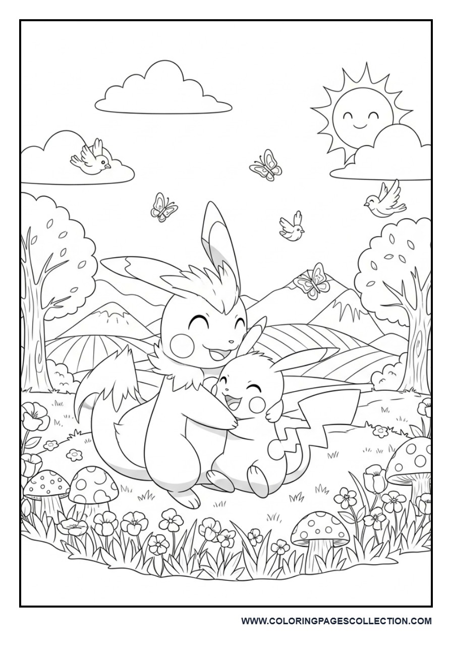 Pokémon Family Coloring Page