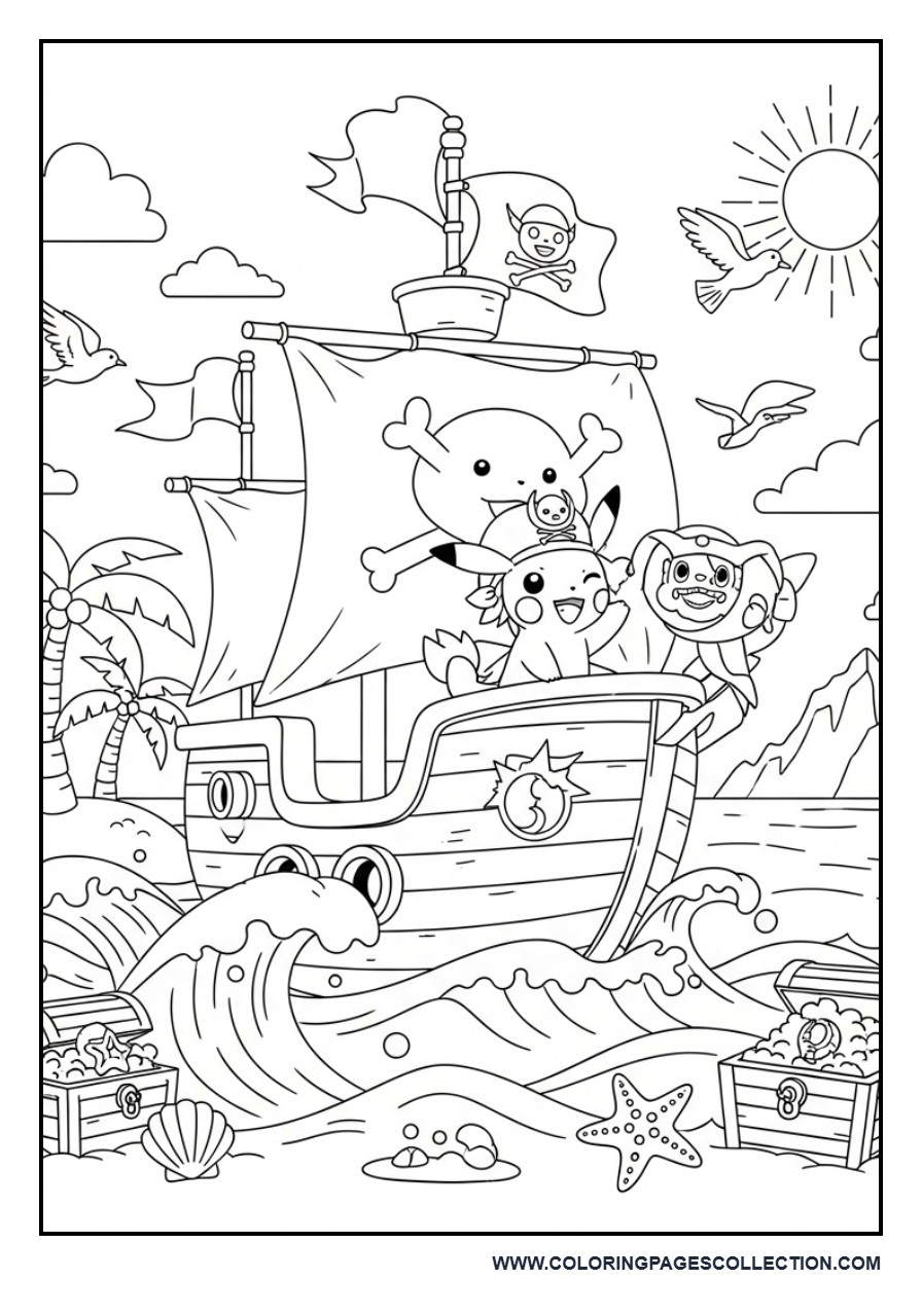 Pokémon Pirate Adventure Coloring Page