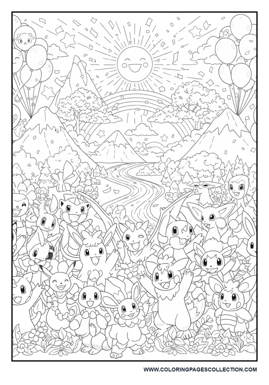 Pokémon World Celebration Coloring Page