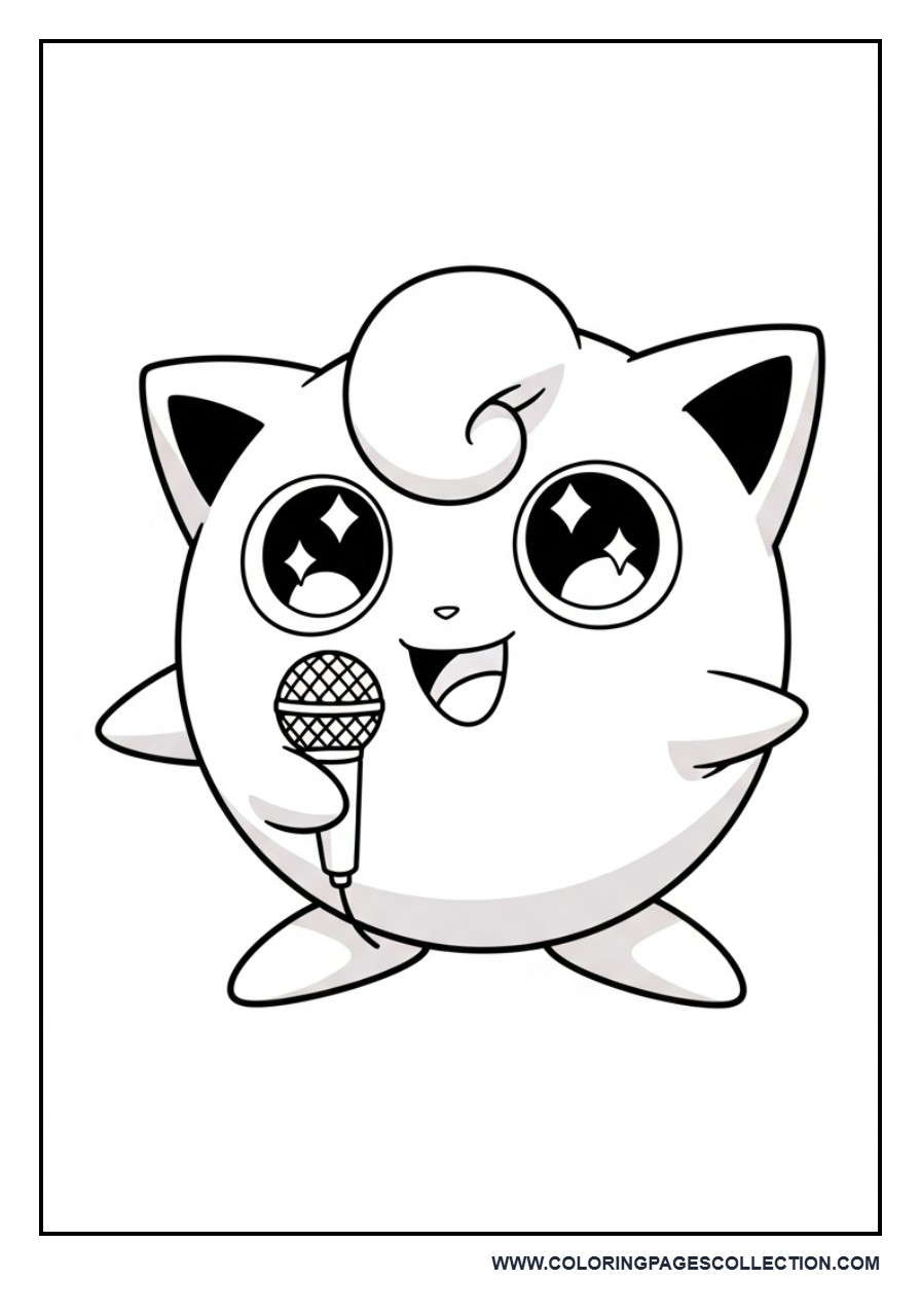 Singing Jigglypuff Coloring Page