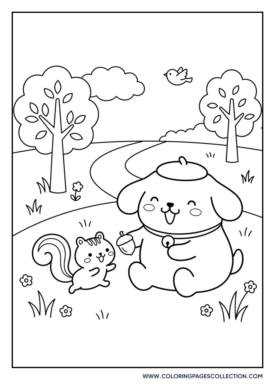 Pompompurin and Bagel the Squirrel