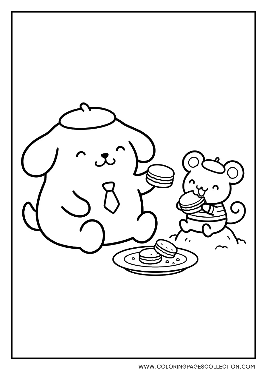 Pompompurin and Scone the Mouse