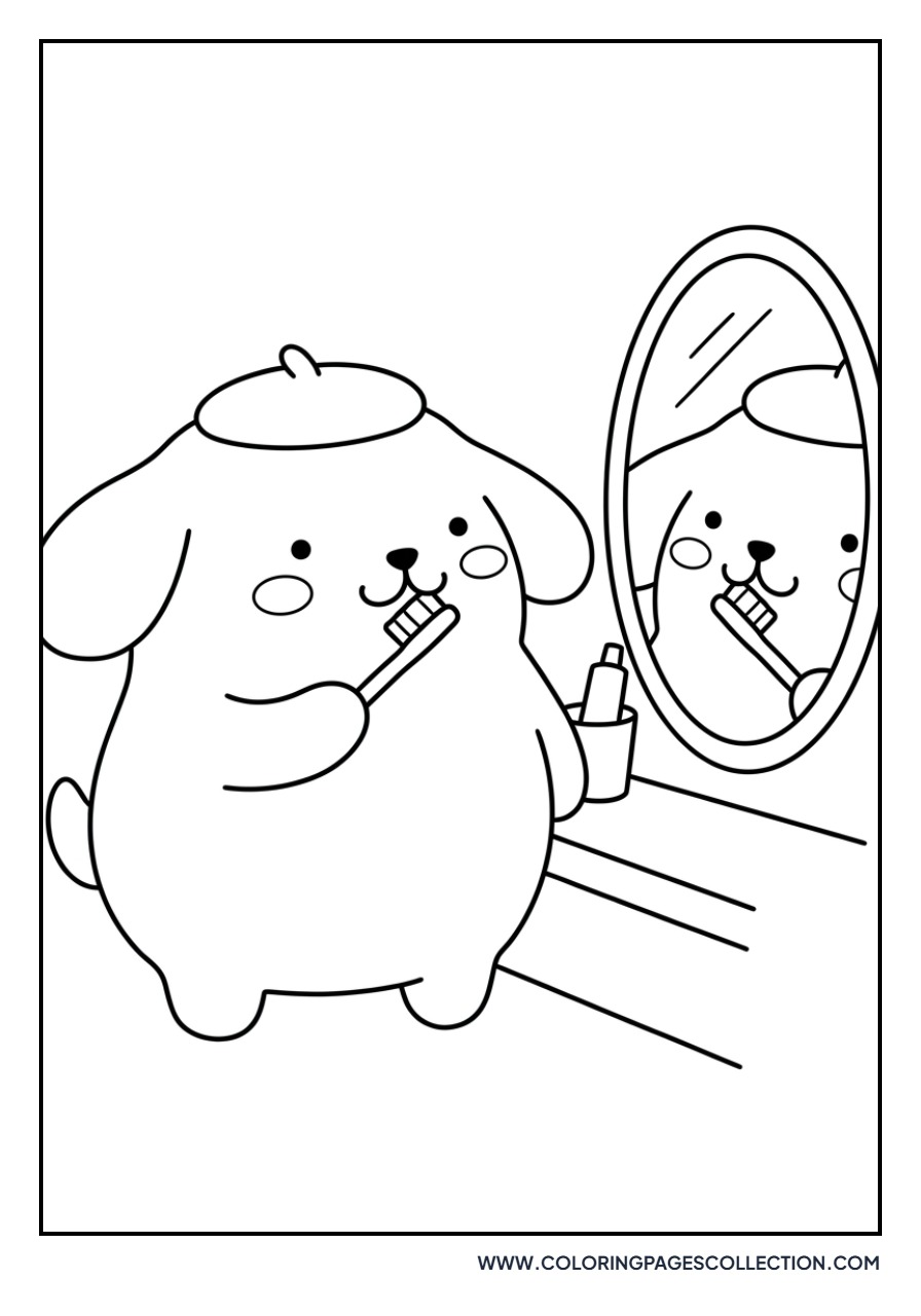 Pompompurin Brushing Teeth