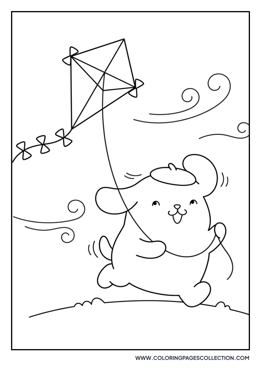 Pompompurin Flying a Kite
