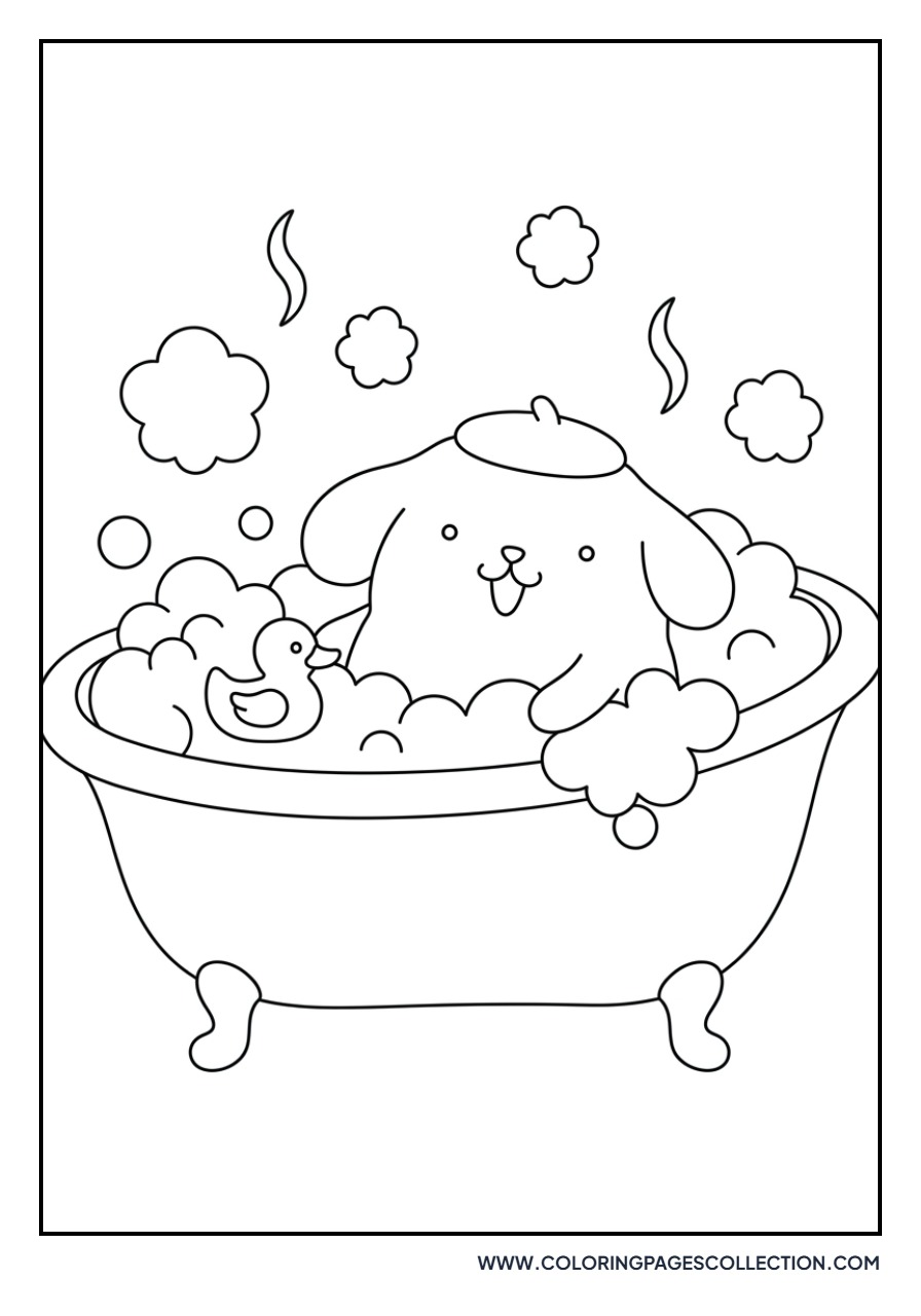 Pompompurin in a Bathtub