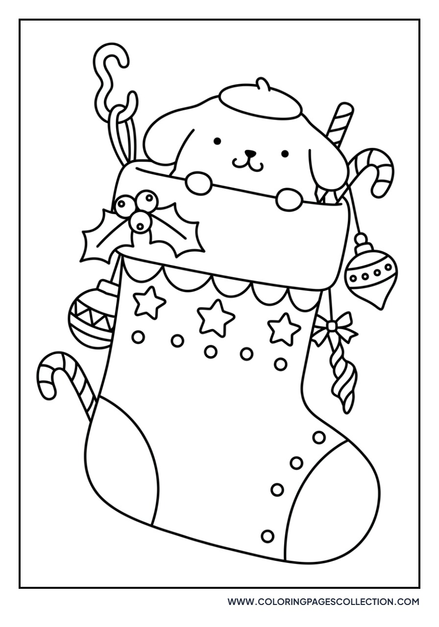 Pompompurin in a Christmas Stocking