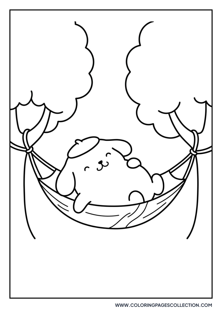 Pompompurin in a Hammock