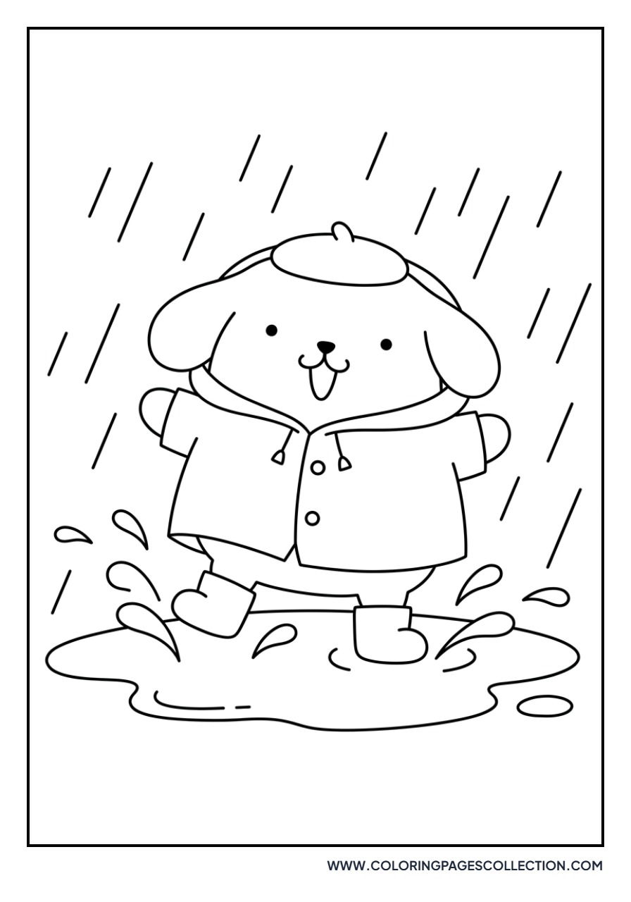 Pompompurin in a Raincoat