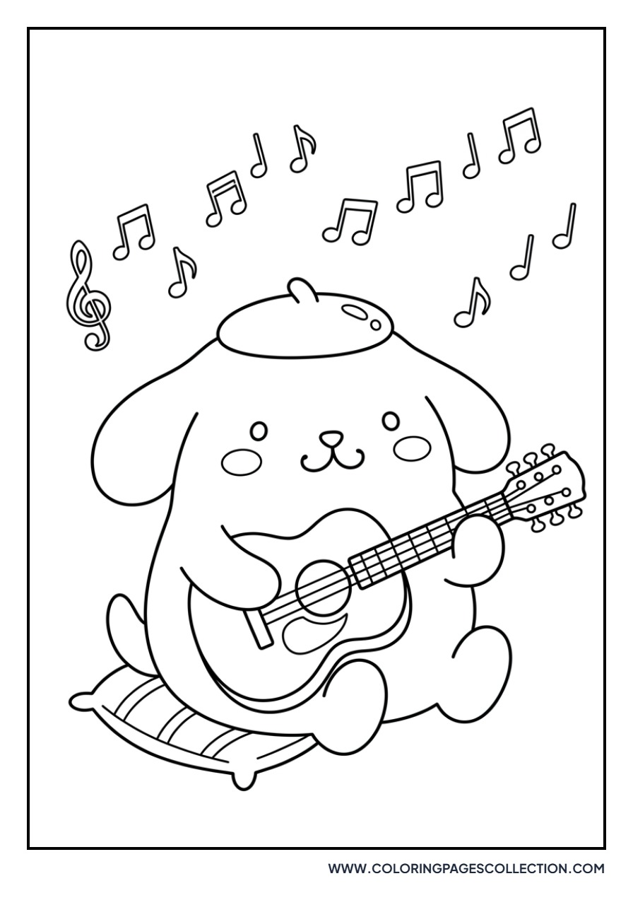 Pompompurin Playing Guitar