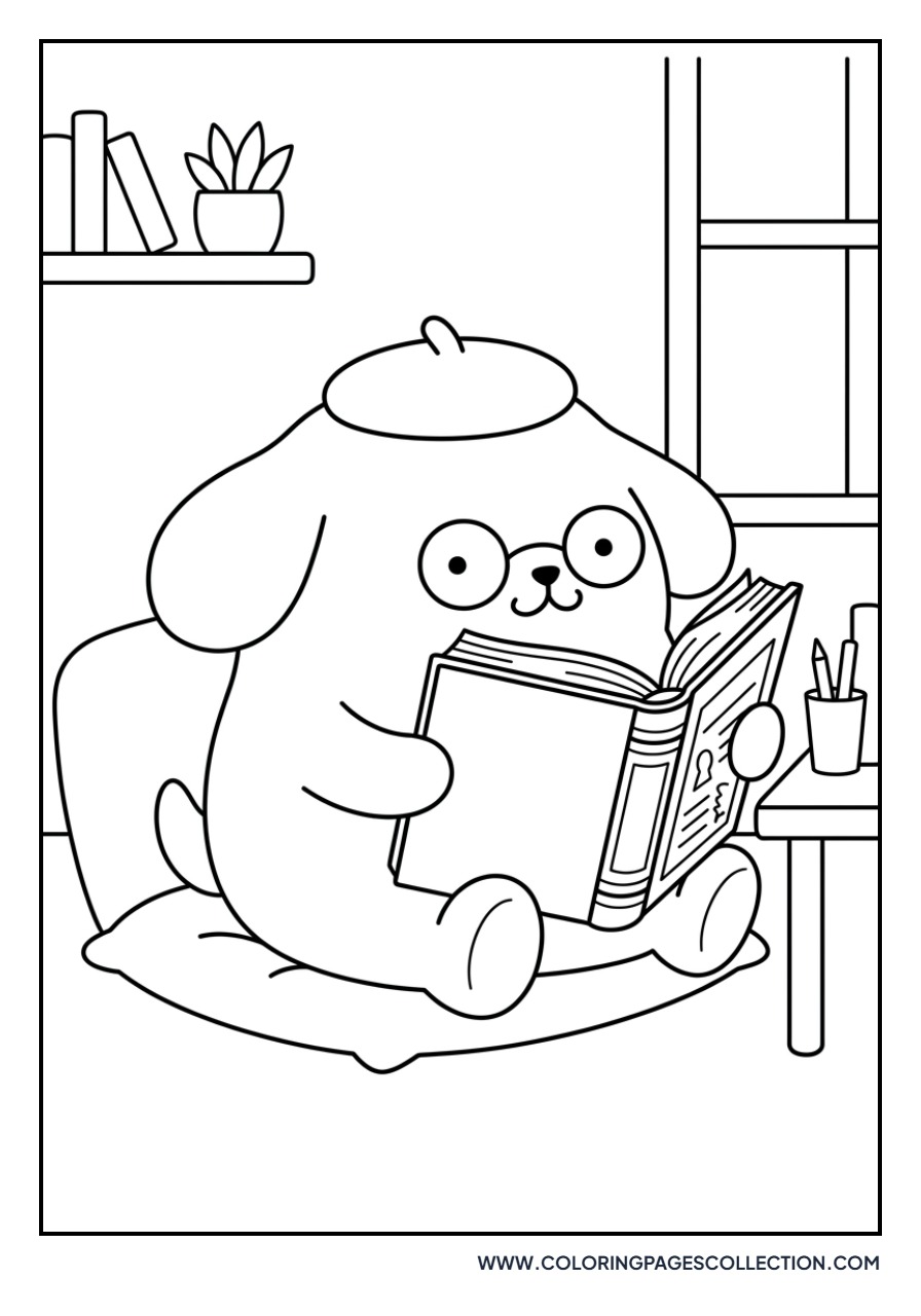 Pompompurin Reading a Book