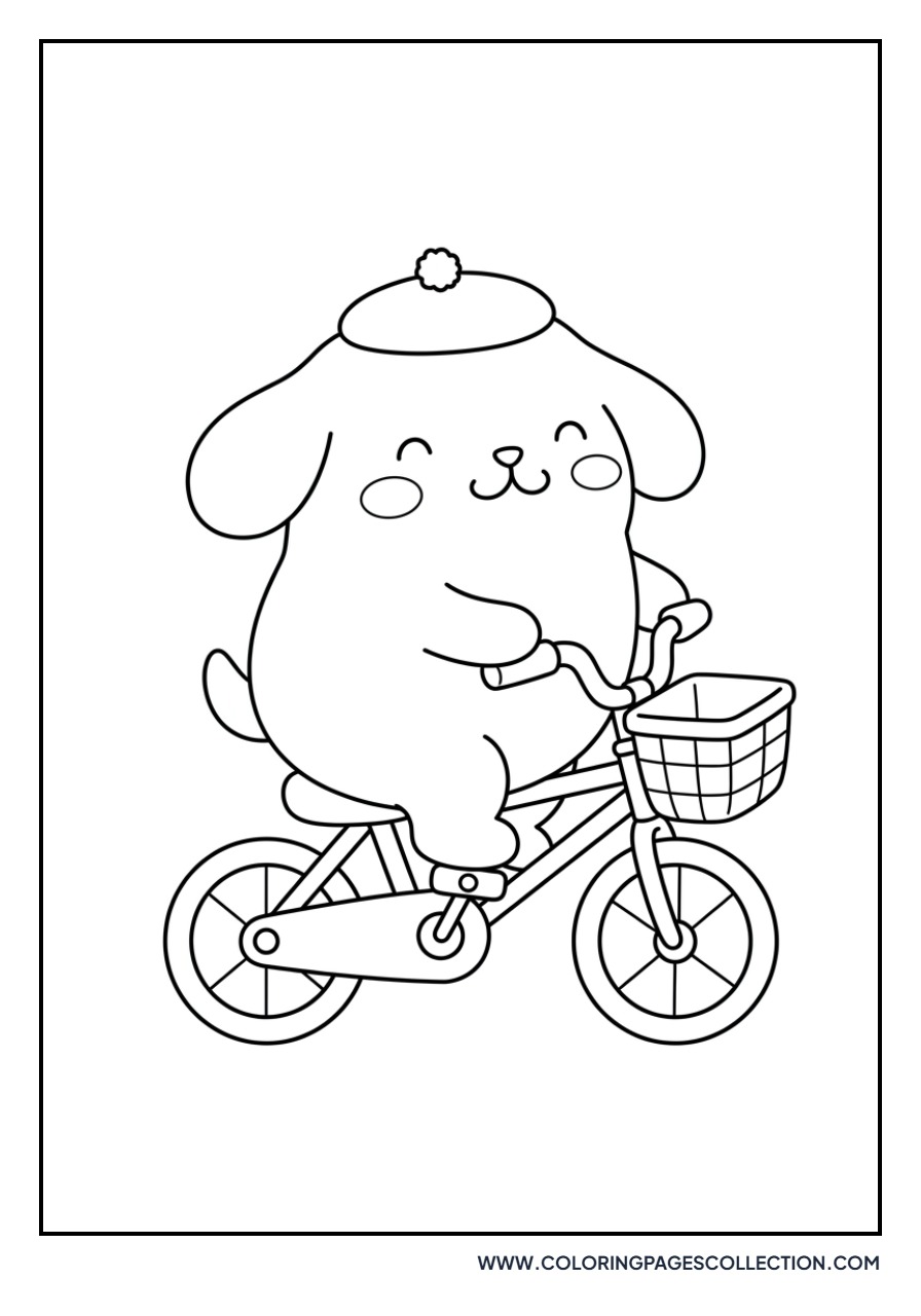 Pompompurin Riding a Bicycle