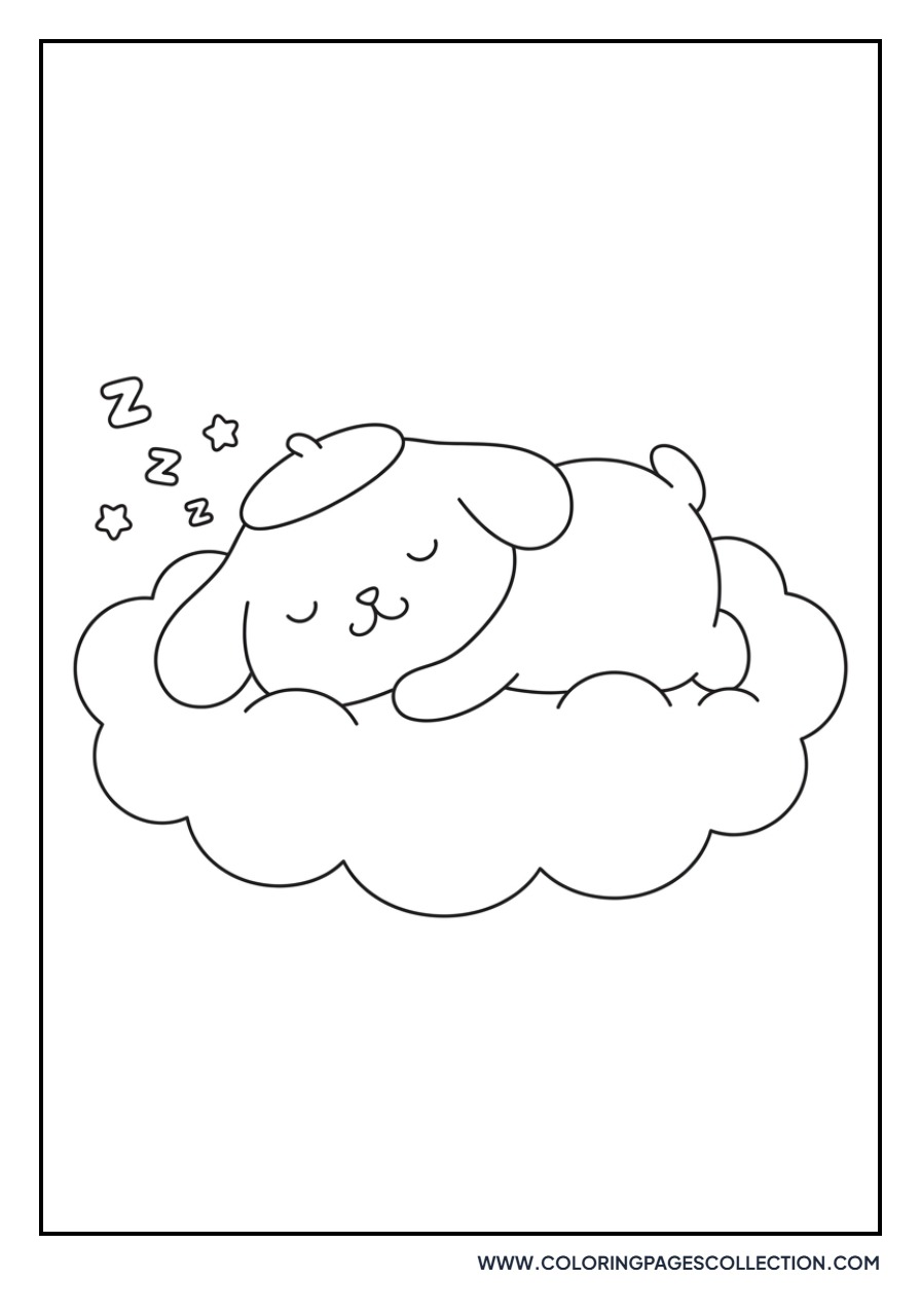 Pompompurin Sleeping on a Cloud