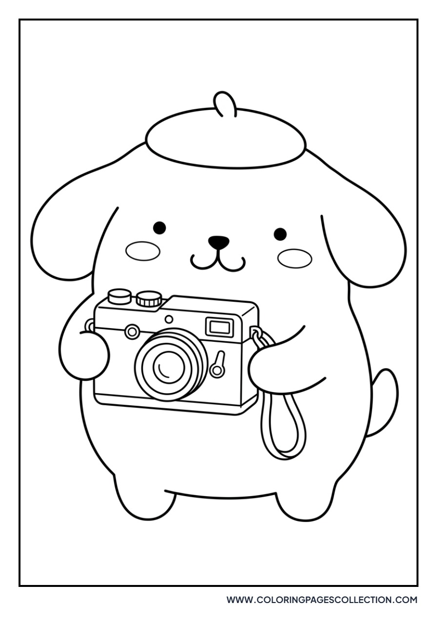 Pompompurin with a Camera
