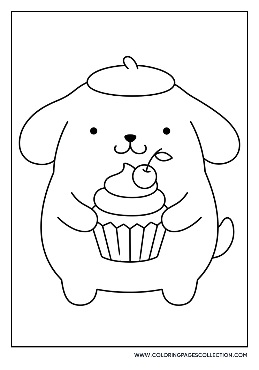 Pompompurin with a Cupcake