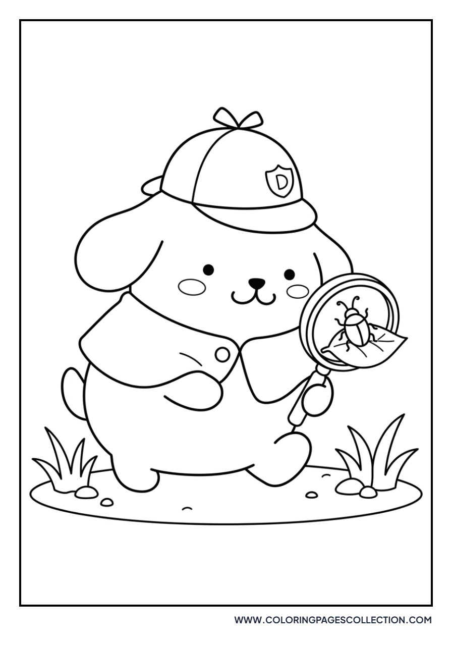 Pompompurin with a Magnifying Glass