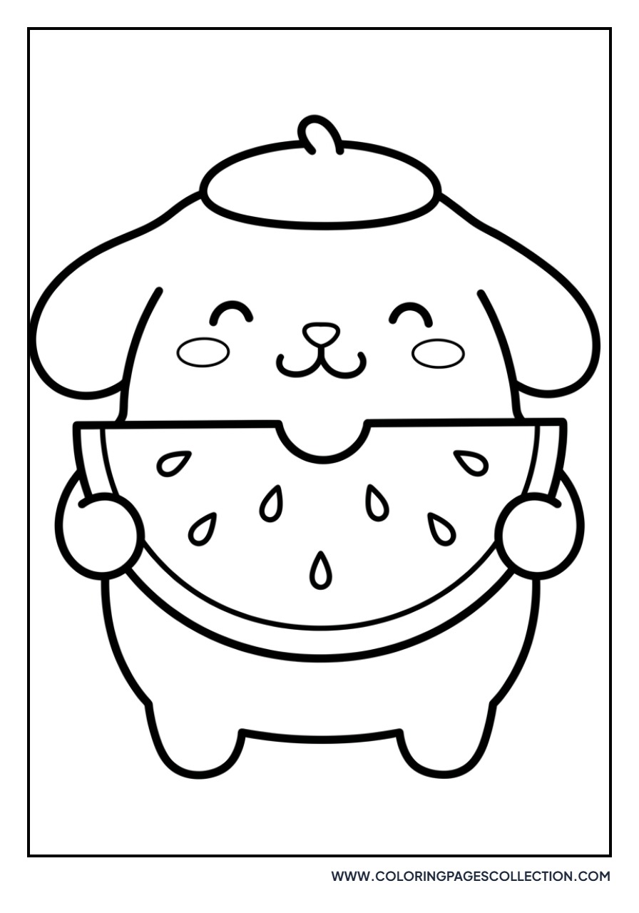 Pompompurin with a Watermelon Slice