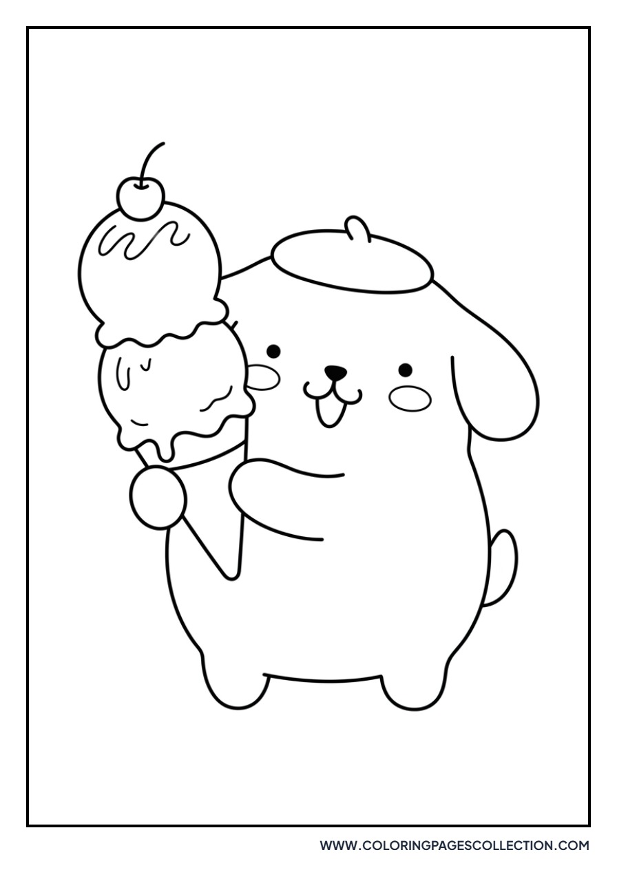 Pompompurin with an Ice Cream Cone