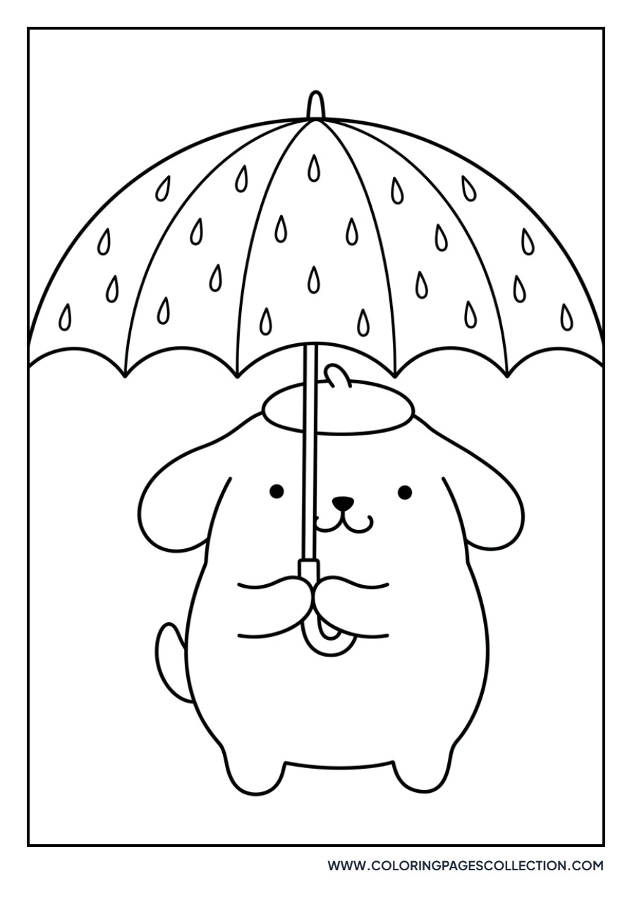 Pompompurin with an Umbrella