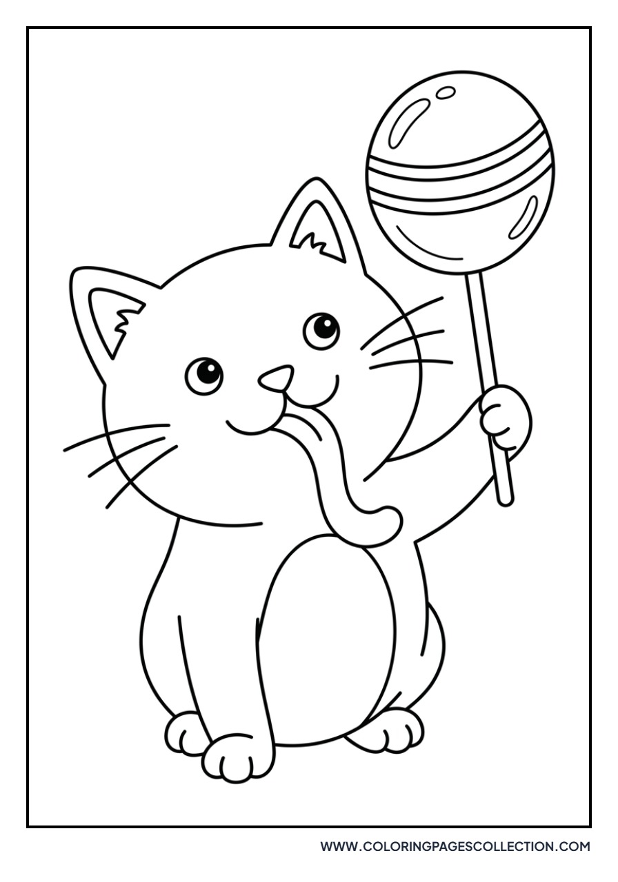 Candy Cat with a Lollipop