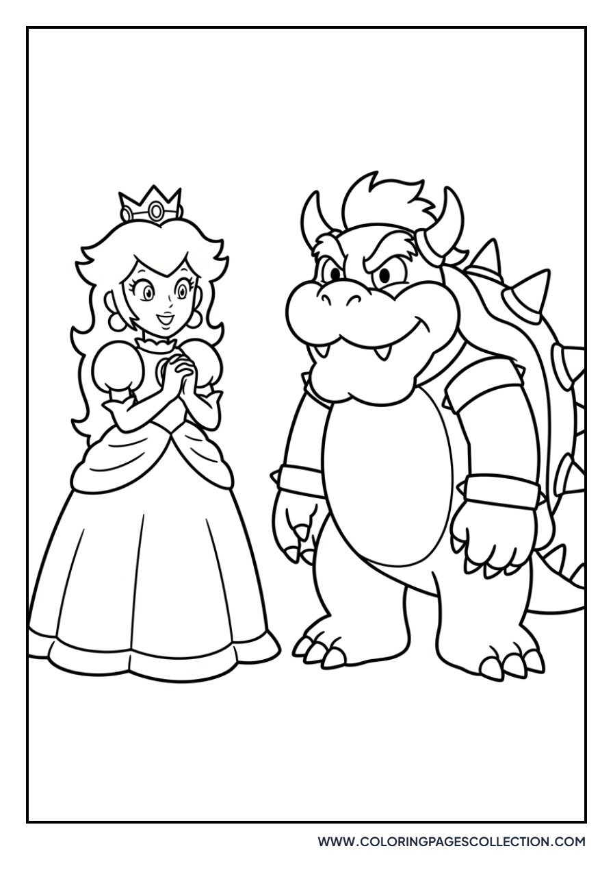 Peach and Bowser