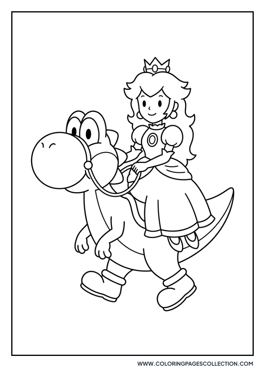 Peach and Yoshi Riding