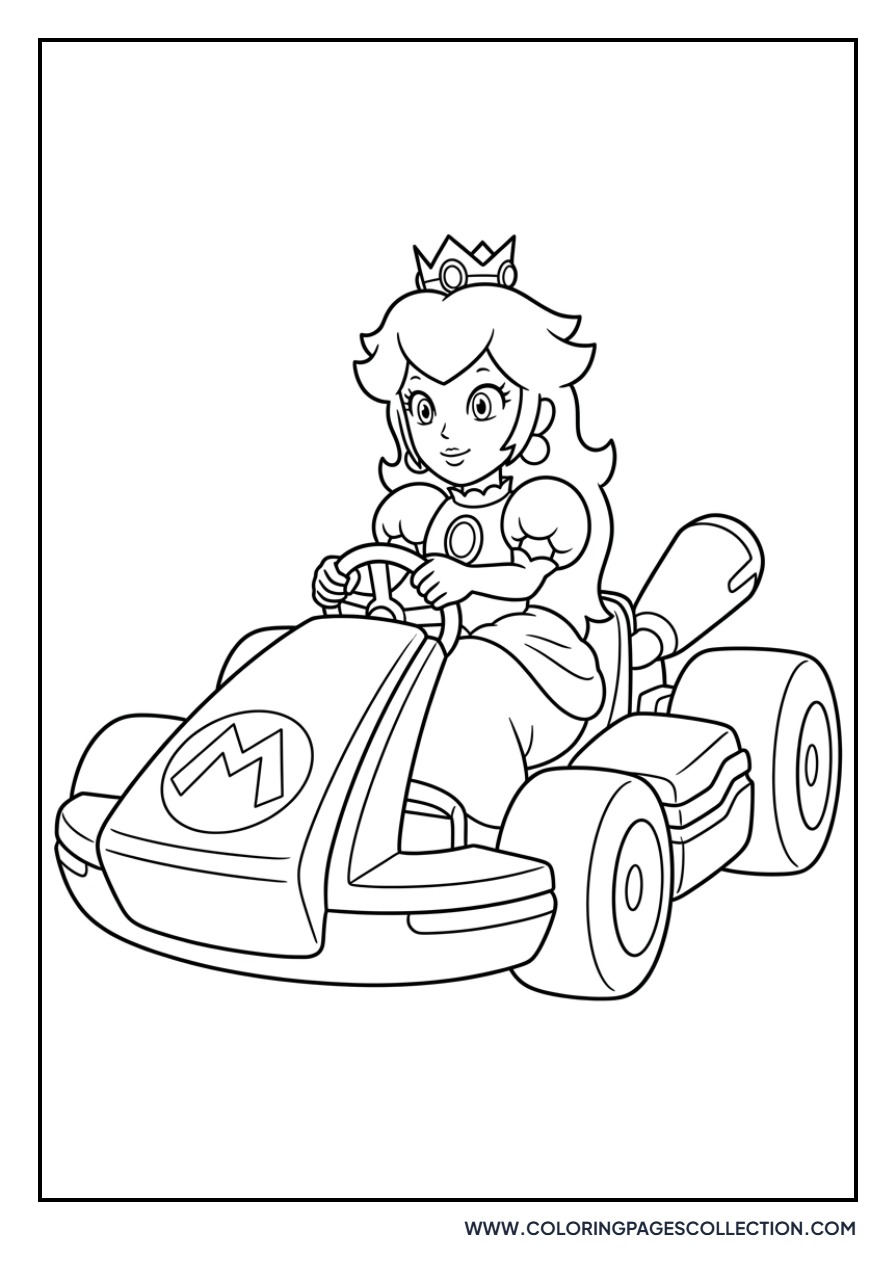 Peach Driving a Kart